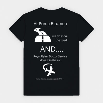 Unisex T-Shirt - Puma and RFDS - Fundraiser - White on Black Thumbnail